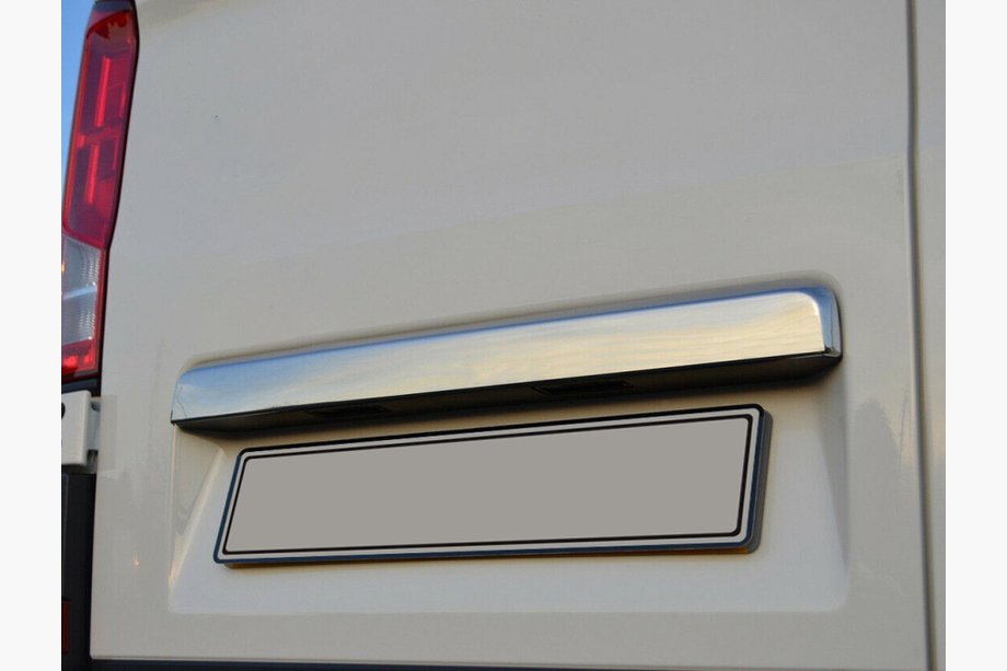 Volkswagen Crafter 2016- Trim above license plate (without camera, stainless steel) Carmos - Turkish Stainless Steel Image