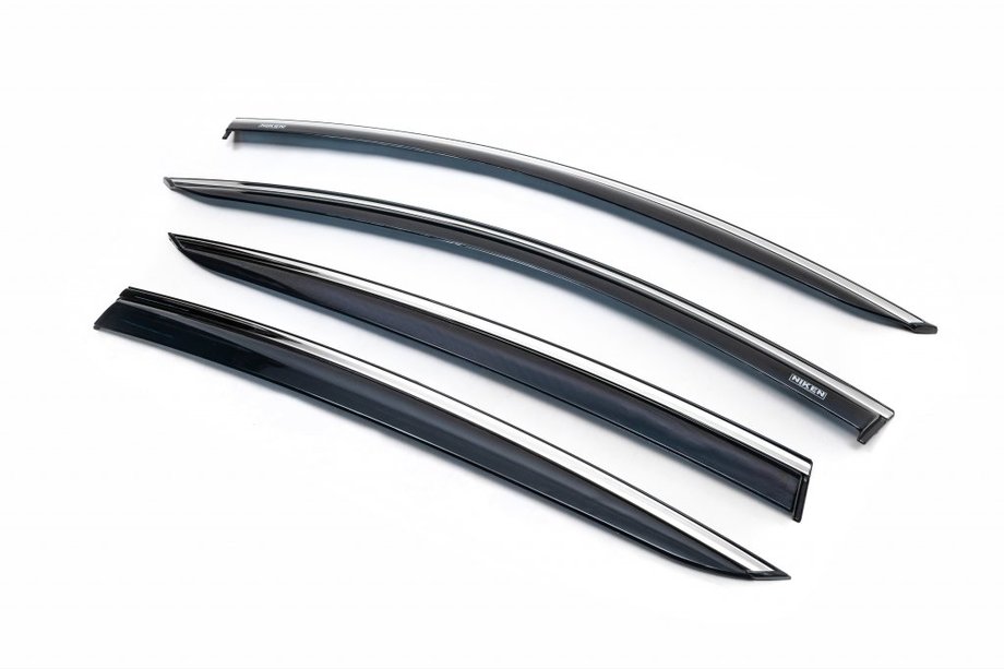 Ford Focus IV 2018- Window Deflectors with Chrome Trim HB/SD (4 pcs, Niken) Photo 1