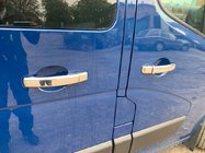 Renault Trafic 2015- Chrome Door Handle Covers (4 pcs) 1 Hole, Carmos - Chrome Plastic photo 1