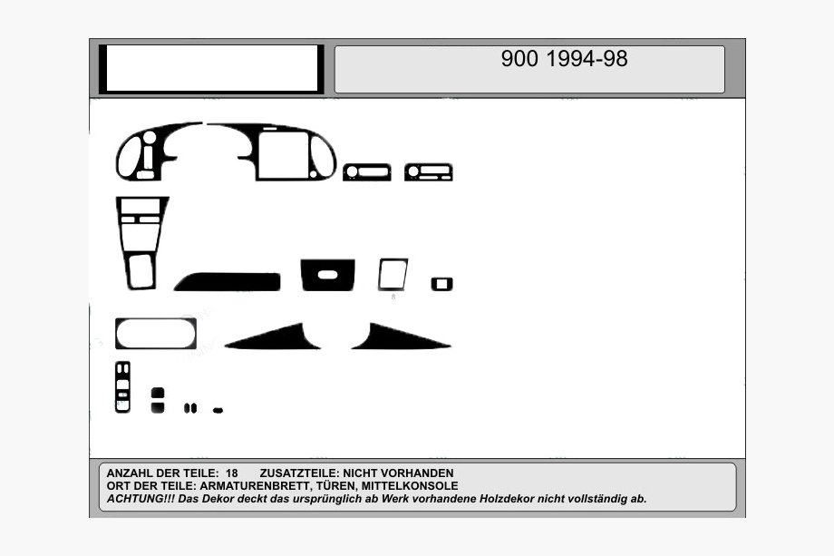 Saab 900 1994-1998 Sale! Dashboard Trim (Wood) Image