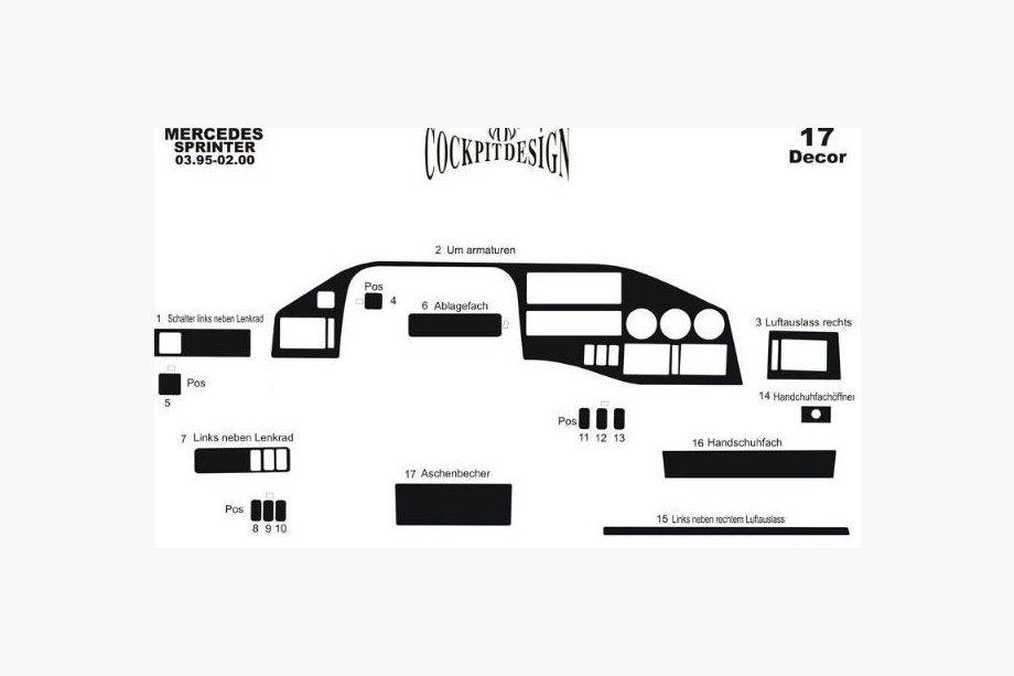Volkswagen LT 1995-2006 Dashboard Trim Covers (Meric, Turkey) Aluminum Photo 6