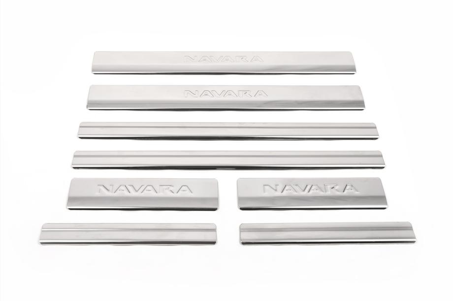 Nissan Navara 2006-2015 Door Sill Covers OmsaLine (8 pcs, Stainless Steel) Photo 2