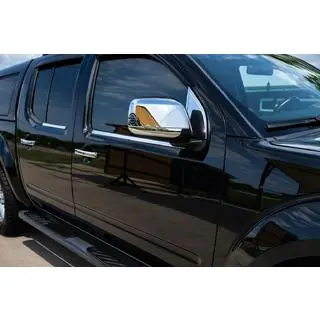 Wind deflector covers (2 pcs, stainless steel) Nissan Navara 2006-2015 photo 1