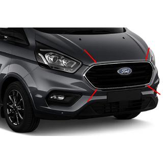 Chrome Trim for Front Grille 2018+ (4 pcs, Stainless Steel) Ford Custom 2013-2022 photo 1