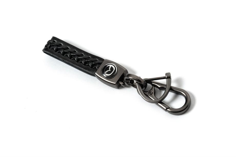 Mazda Leather Keychain V2 with Mazda Logo Image