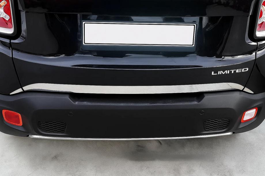 Jeep Renegade 2014- Trunk Trim 2019 (3 pcs, Stainless Steel) Carmos - Turkish Stainless Steel Image