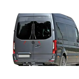 Rear window trim (2 pcs, stainless steel) Mercedes Sprinter W907/W910 2018- photo 1