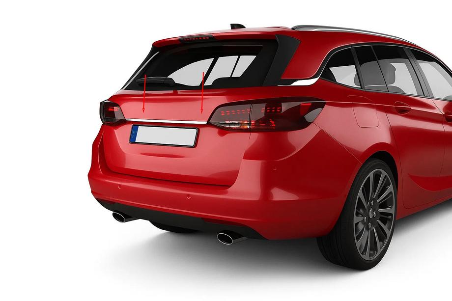 Opel Astra K 2016-2021 Chrome trim above license plate (SW, stainless steel) Photo 1