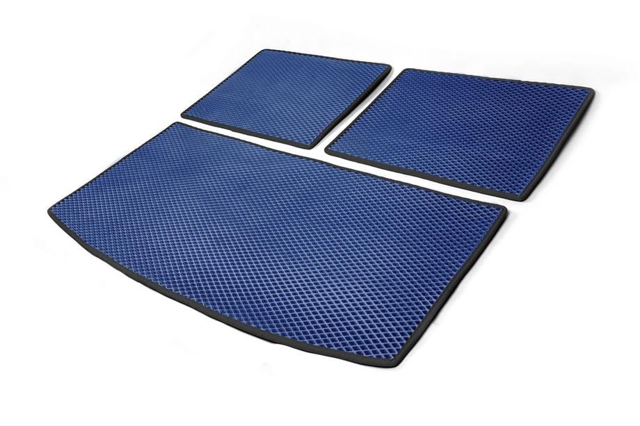 Audi Q7 2005-2015 Trunk mat 3-piece (EVA, blue) (7 seats) Photo 2