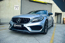 Mercedes C-class W205 2014-2021 Front Grille Panamericana GT Black (for Avantgarde/AMG-Line/C43 AMG) photo 5