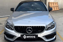 Mercedes C-class W205 2014-2021 Front Grille Panamericana GT Black (for Avantgarde/AMG-Line/C43 AMG) photo 6