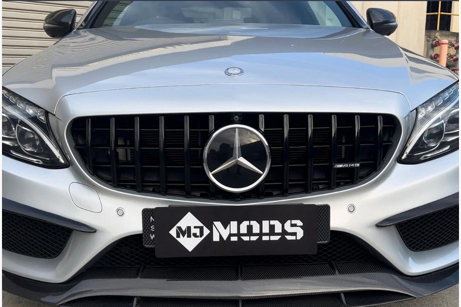 Mercedes C-class W205 2014-2021 Front Grille Panamericana GT Black (for Avantgarde/AMG-Line/C43 AMG) Image