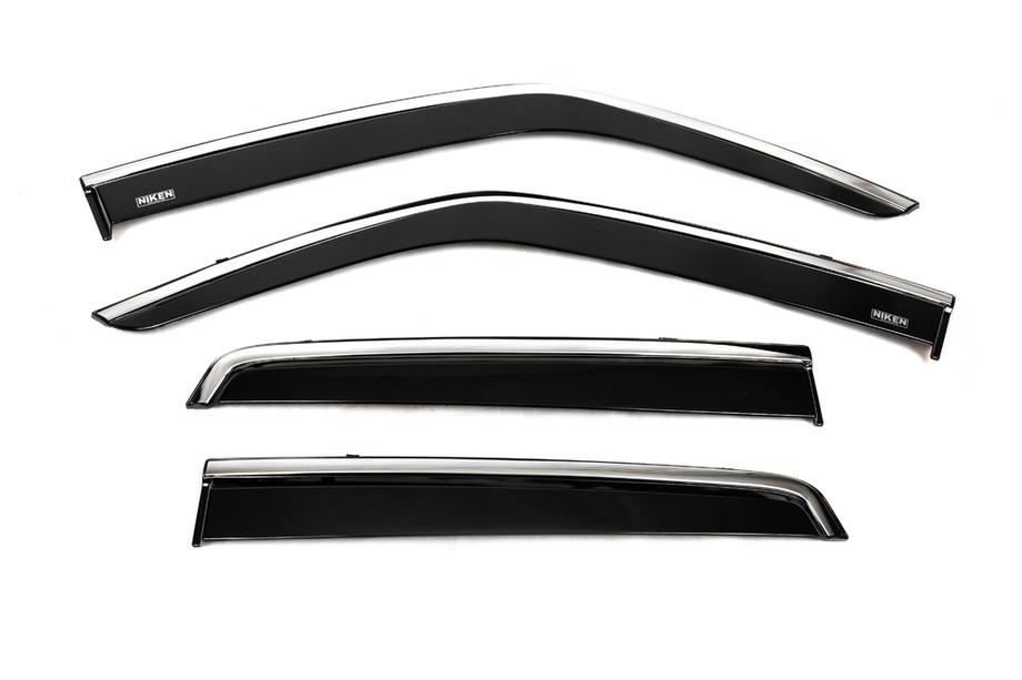 Nissan Juke 2010-2019 Window deflectors with chrome trim (4 pcs, Niken) Image