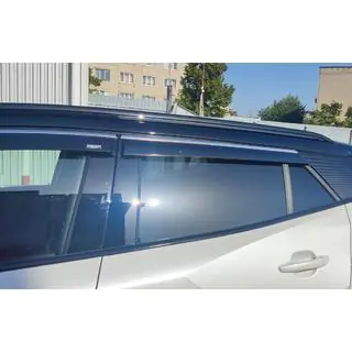 Window deflectors with chrome trim (4 pcs, Niken) photo 2