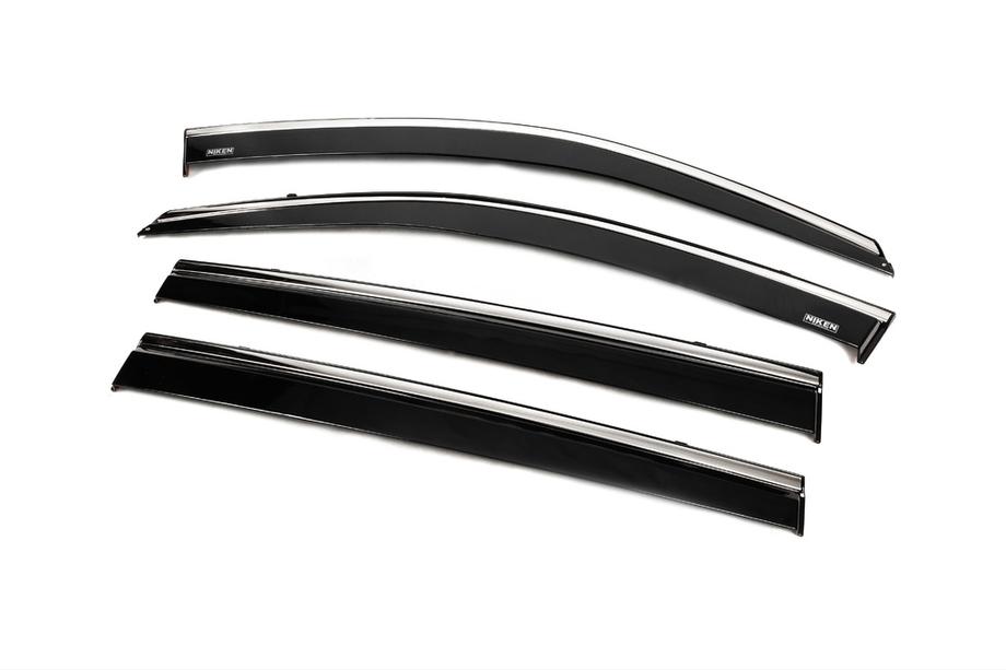 Toyota Highlander 2013-2019 Window deflectors with chrome trim (4 pcs, Niken) Photo 2