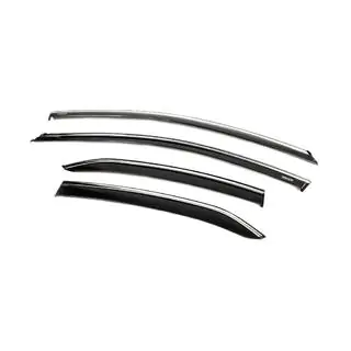 Window deflectors with chrome trim (4 pcs, Niken) photo 2