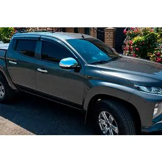 Window deflectors with chrome trim (4 pcs, Niken) photo 1