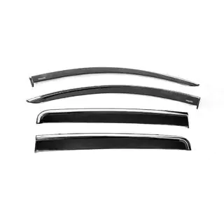 Window deflectors with chrome trim (4 pcs, Niken) Fiat Fullback 2016- photo 2