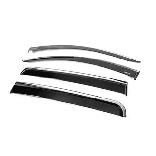 Window deflectors with chrome trim (4 pcs, Niken) Fiat Fullback 2016- photo 3