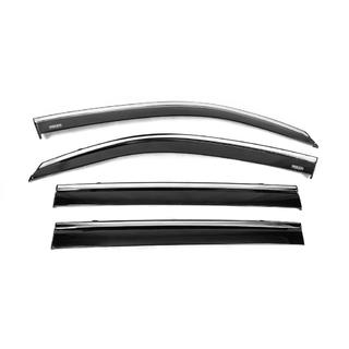 Window deflectors with chrome trim (4 pcs, Niken) Toyota Land Cruiser 200 2007-2021 photo 4