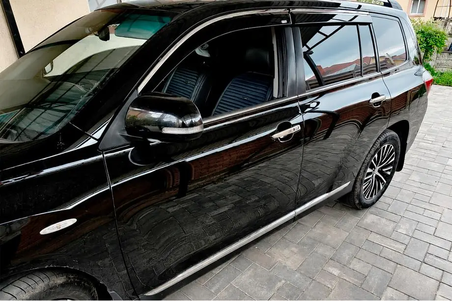 Toyota Highlander 2008-2013 Window deflectors with chrome trim (4 pcs, Niken) Photo 5