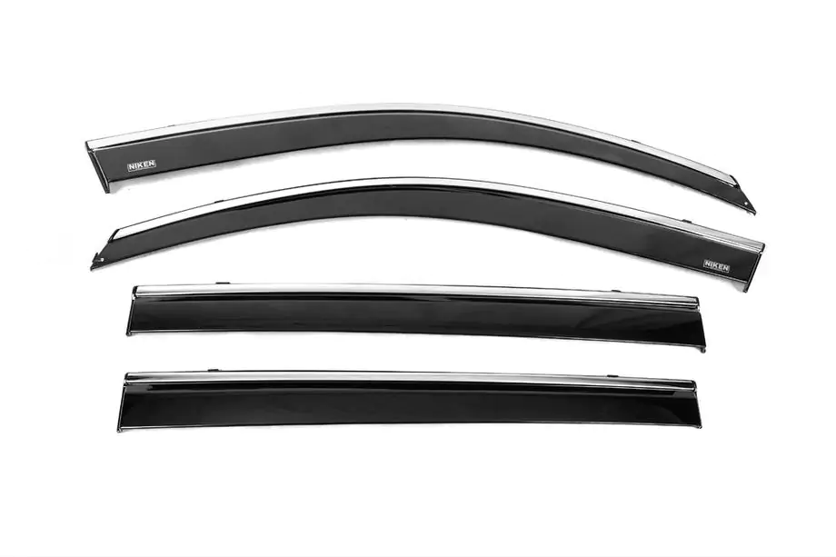 Toyota Highlander 2008-2013 Window deflectors with chrome trim (4 pcs, Niken) Photo 3