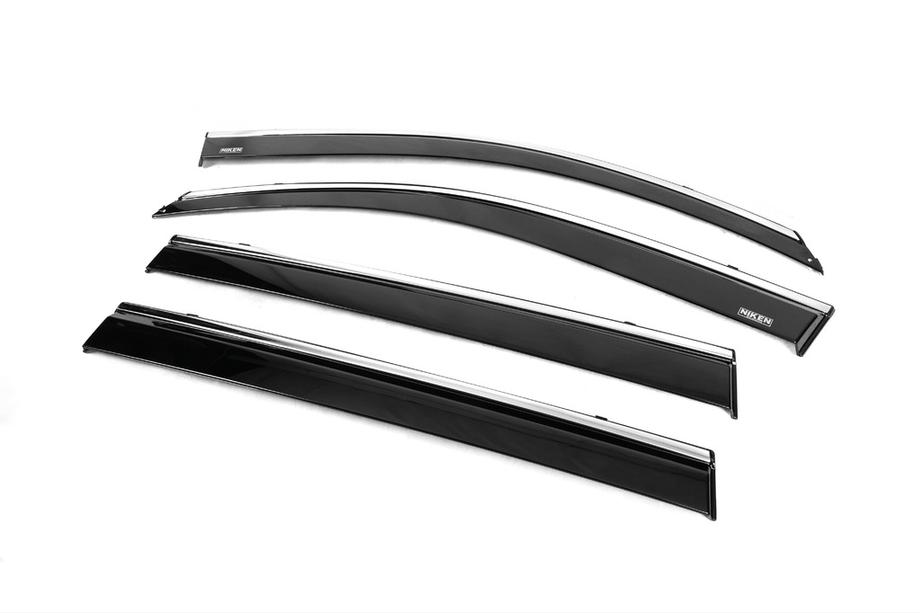 Toyota Highlander 2008-2013 Window deflectors with chrome trim (4 pcs, Niken) Photo 8