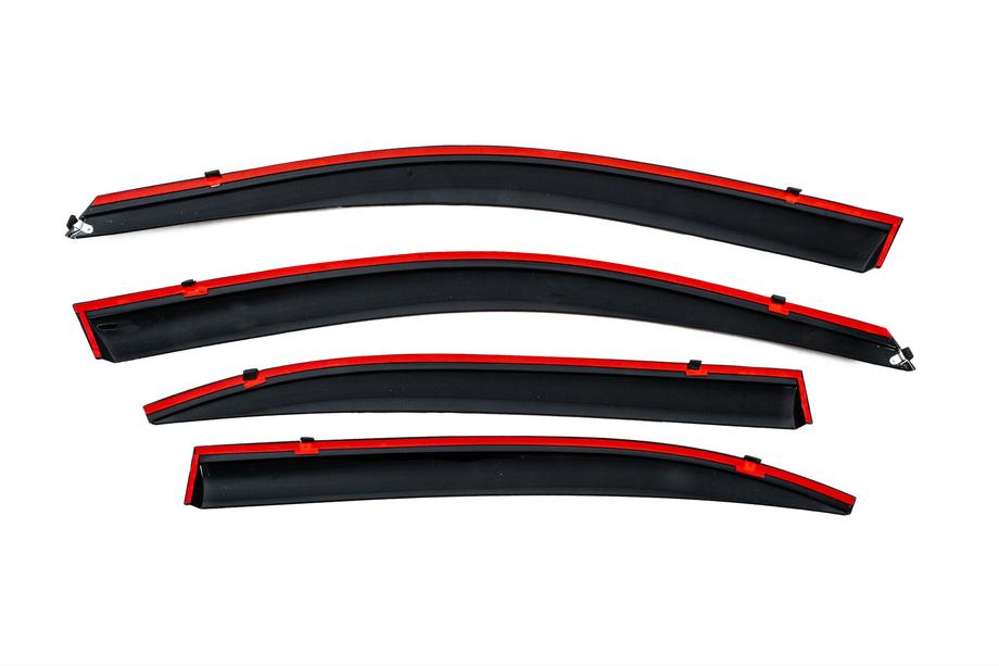 Chevrolet Malibu 2011-2018 Window deflectors with chrome trim (4 pcs, Niken) Photo 5