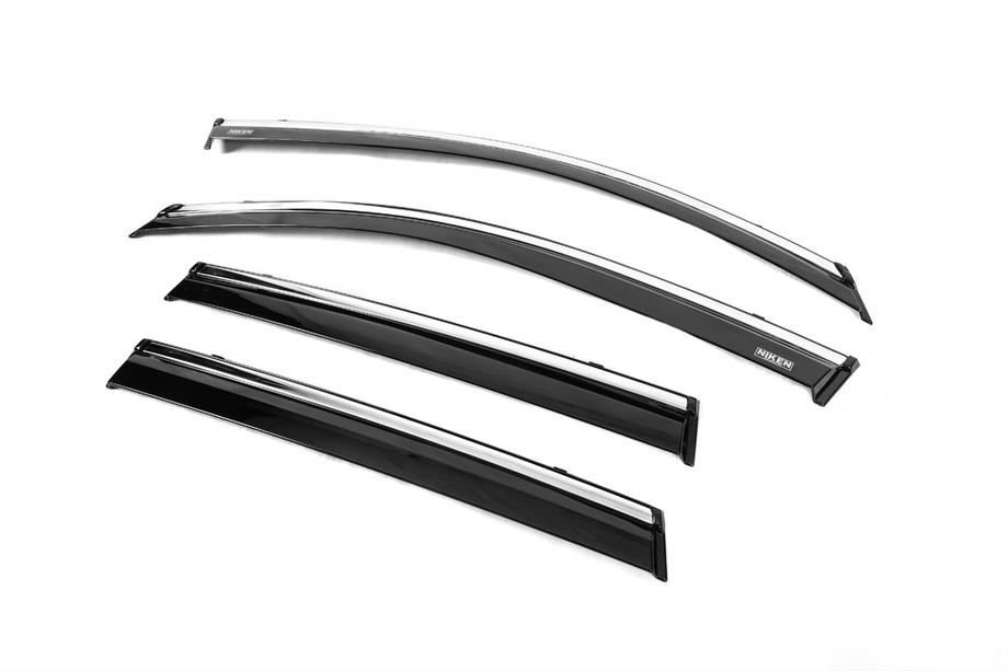 Toyota Corolla Cross 2020- Window deflectors with chrome trim (4 pcs, Niken) Photo 5