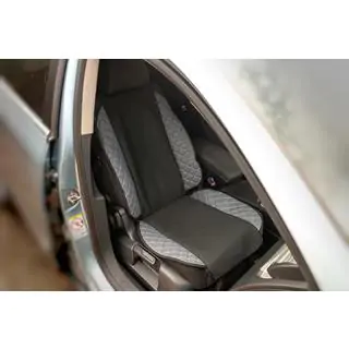 Car Seat Cover ECO and Fabric (1 pc, Grey with grey stitching + fabric) photo 2