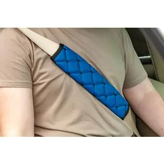 Seat Belt Pads ECO (2 pcs, Blue with Black Stitching) photo 1