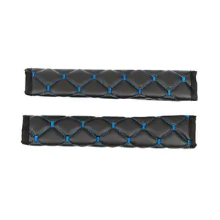 Seat Belt Pads ECO (2 pcs, Black with Blue Stitching) photo 4