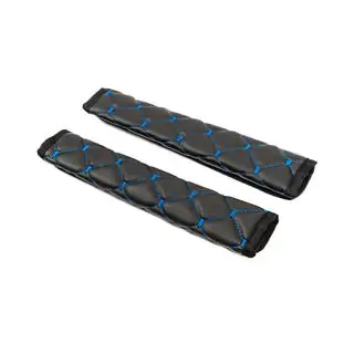 Seat Belt Pads ECO (2 pcs, Black with Blue Stitching) photo 3