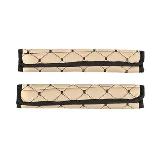 Seat Belt Pads ECO (2 pcs, Beige with Black Stitching) photo 4