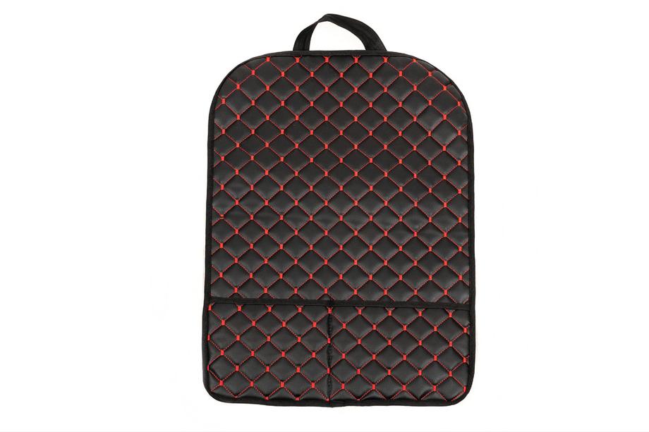 Car Seat Back Organizer ECO (1 pc, Black with Red Stitching) Photo 3
