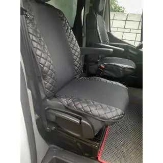 Car Seat Cover ECO and Fabric (1 pc, Black with Black Stitching + Fabric) photo 3