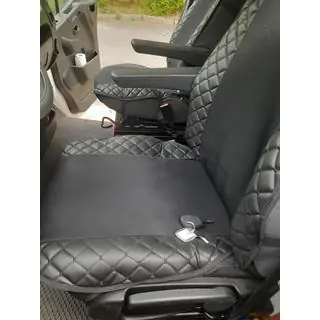 Car Seat Cover ECO and Fabric (1 pc, Black with Black Stitching + Fabric) photo 4