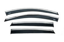 MG ZS 2017-2024 Window deflectors with chrome trim (4 pcs, Niken) photo 1