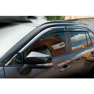 Window deflectors with chrome trim (4 pcs, Niken) photo 1