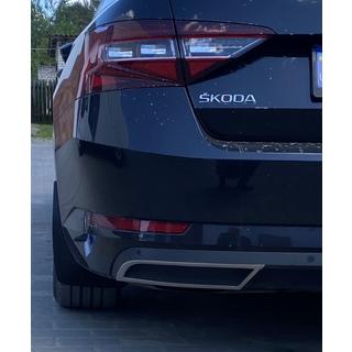 Rear bumper end trim Carmos (3 pcs, stainless steel) Skoda Superb 2015-2024 photo 2