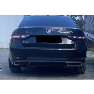 Rear bumper end trim Carmos (3 pcs, stainless steel) Skoda Superb 2015-2024 photo 3