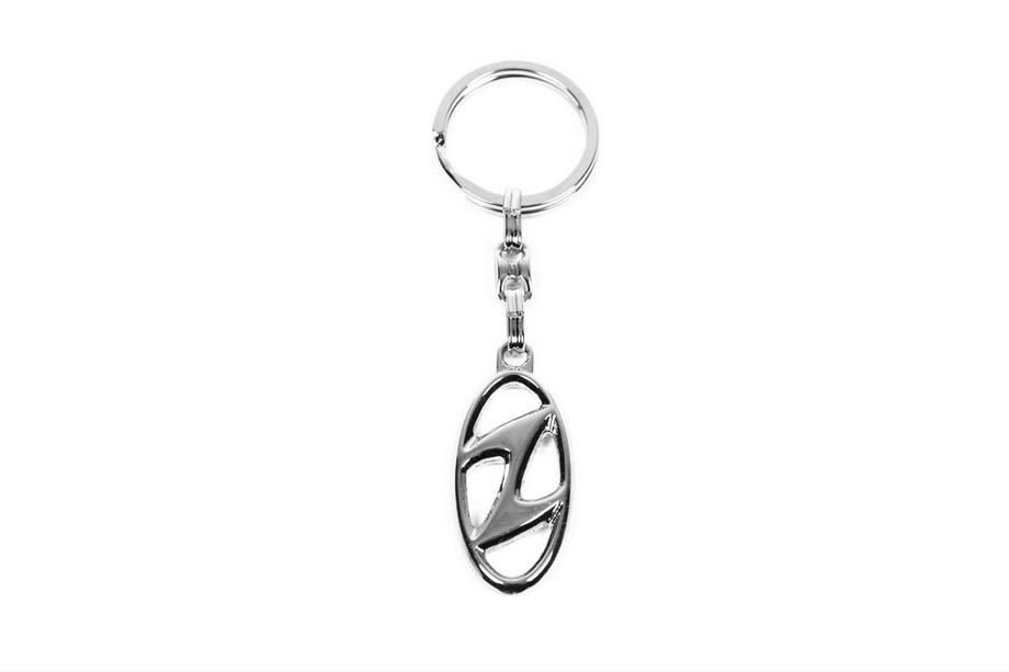 Hyundai Metal Keychain with Hyundai Logo Image