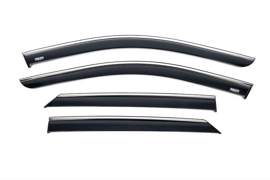 Hyundai Ioniq 5 2021- Window deflectors with chrome trim (4 pcs, Niken) Photo 1