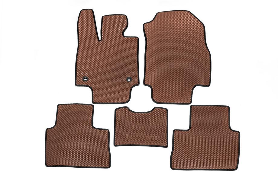 Toyota Rav 4 2019–2025 EVA Floor Mats Automatic Transmission (Brown) Photo 1