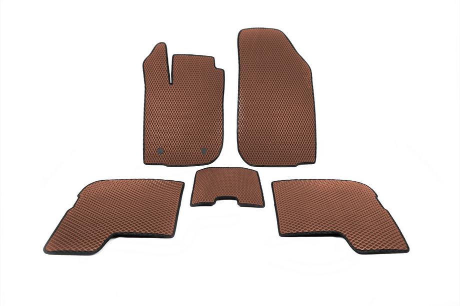 Renault Logan I 2008-2013 EVA Floor Mats (Brown) Image