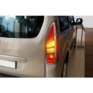 Chrome Tail Light Covers (2 pcs, Stainless Steel) Peugeot Partner Tepee 2008-2018 photo 1