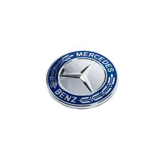 Hood emblem delete cap for Mercedes (blue and chrome, 57mm) photo 1