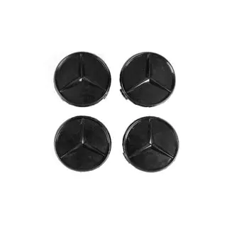 Wheel center caps 71/74 mm without ring (set of 4, gloss black) photo 2