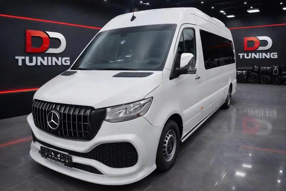 Mercedes Sprinter W907/W910 2018- Front bumper with ABS grille (primed for painting) Image
