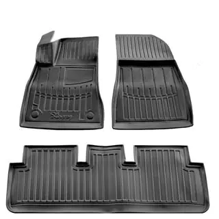 Stingray 3D Rubber Floor Mats (Highland 2023-, 3 pcs) Tesla Model 3 2017-